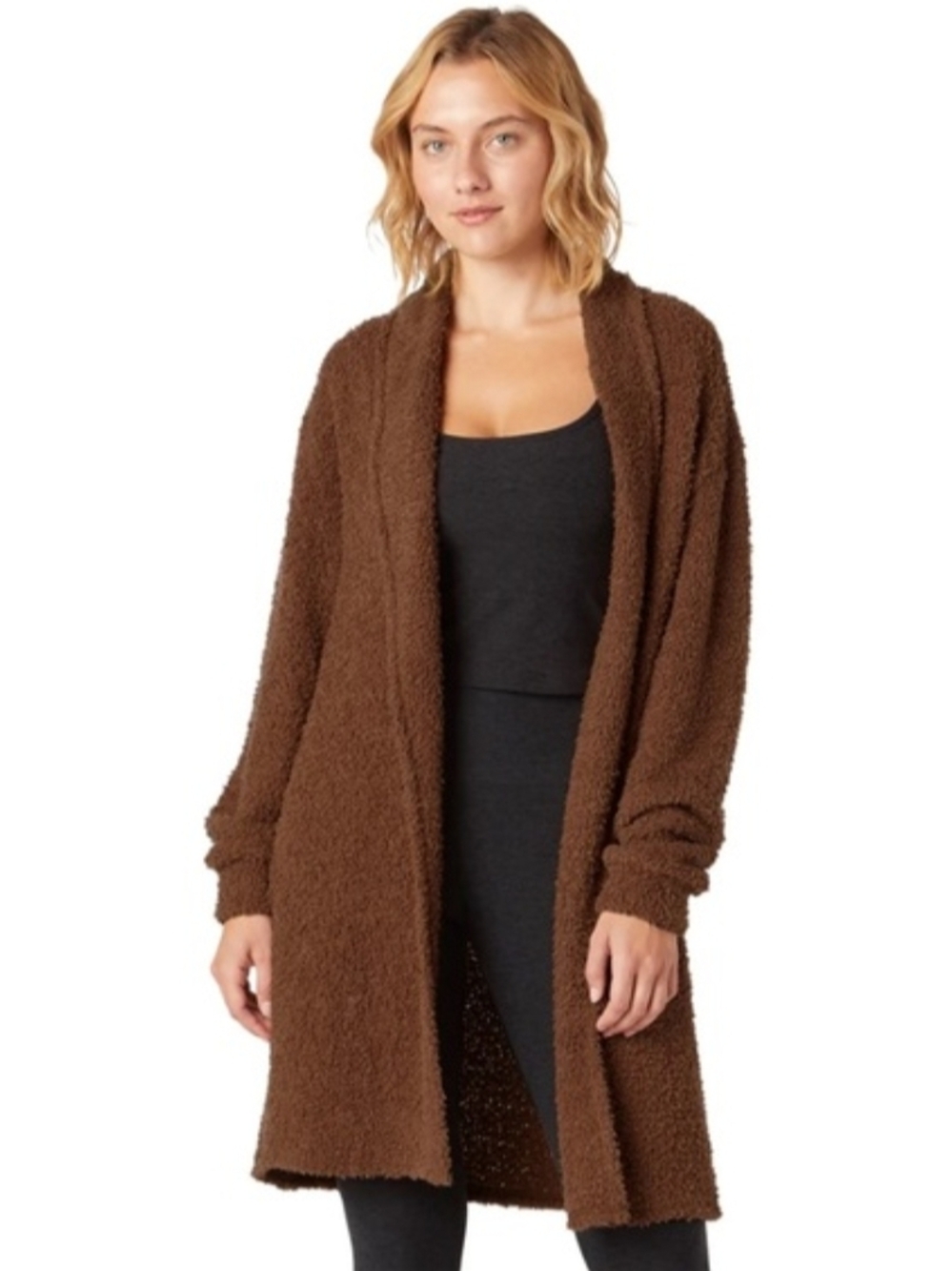 Beyond Yoga Cloud Cover Plush Open-Front Long Line Teddi Cardigan